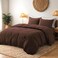 FEDALI HOME Cocoa Brown Duvet Cover Queen Size PreWashed Bedding 160 GSM Ultra Soft Duvet Cover Set with 2 Pillow Shams 3 PiecesCover Only No Insert