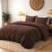 FEDALI HOME Cocoa Brown Duvet Cover Queen Size PreWashed Bedding 160 GSM Ultra Soft Duvet Cover Set with 2 Pillow Shams 3 PiecesCover Only No Insert