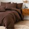 FEDALI HOME Cocoa Brown Duvet Cover Queen Size PreWashed Bedding 160 GSM Ultra Soft Duvet Cover Set with 2 Pillow Shams 3 PiecesCover Only No Insert