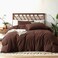 FEDALI HOME Cocoa Brown Duvet Cover Queen Size PreWashed Bedding 160 GSM Ultra Soft Duvet Cover Set with 2 Pillow Shams 3 PiecesCover Only No Insert