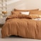 JELLYMONI Duvet Cover Twin Size Rust 3PCS Boho Striped Duvet Cover Set Polyester Tufted Bohemian Textured Comforter Cover 6890in with Corner Ties Zipper and 2 Pillowcases for Kids