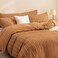 JELLYMONI Duvet Cover Twin Size Rust 3PCS Boho Striped Duvet Cover Set Polyester Tufted Bohemian Textured Comforter Cover 6890in with Corner Ties Zipper and 2 Pillowcases for Kids