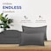 THREAD SPREAD Duvet Cover Queen Size 600 Series 100 Egyptian Cotton Queen Duvet Cover 3 PC Dark Grey Soft Cooling Durable Sateen Weave Comforter Protector Zipper Closure with 7 Corner Ties