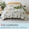 Zusbest Floral Duvet Cover Queen 100 Percale Cotton Botanical Garden Flower Printed Bedding Reversible Green Yellow Leaves Pattern Comforter Covers French Country Bedding Soft 3PcsNot Comforter