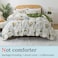 Zusbest Floral Duvet Cover Queen 100 Percale Cotton Botanical Garden Flower Printed Bedding Reversible Green Yellow Leaves Pattern Comforter Covers French Country Bedding Soft 3PcsNot Comforter