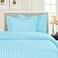 Elegant Comfort 1500 Thread Count Damask Stripes Egyptian Quality Luxurious Silky Soft Wrinkle Fade Resistant 3pc Duvet Cover Set FullQueen Light BlueAqua