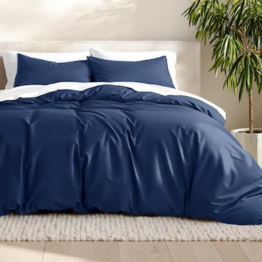 Bare Home Bedding Duvet Cover Extra Long Size Premium 1800 Super Soft Lightweight Cooling Duvet Cover Soft Breathable Bedding TwinTwin XL Dark Blue