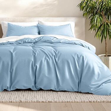Bare Home Bedding Duvet Cover Extra Long Size Premium 1800 Super Soft Lightweight Cooling Duvet Cover Soft Breathable Bedding TwinTwin XL Light Blue