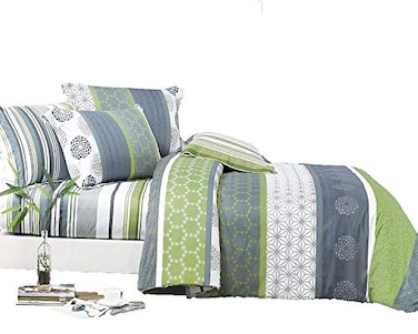 Swanson Beddings Serene 3Piece 100 Cotton Bedding Set Duvet Cover and Two Pillow Shams Full