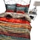 HNNSI 4 Pieces Bohemian Duvet Cover and Fitted Sheet Sets King Size Brushed Cotton Bohemia Exotic Striped Bedding Sets Boho Comforter Cover SetsNo Comforter Fitted Sheet Sets King