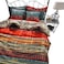 HNNSI 4 Pieces Bohemian Duvet Cover and Fitted Sheet Sets King Size Brushed Cotton Bohemia Exotic Striped Bedding Sets Boho Comforter Cover SetsNo Comforter Fitted Sheet Sets King