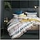Eikei Bohemian Duvet Cover Striped Ethnic Boho Reversible Southwestern 400TC Cotton Bedding 3pc Set Navy White Orange Modern Geo Aztec Print Queen Teal Rust