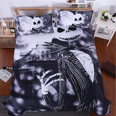 StarFashion 3D Nightmare Christmas Duvet Cover Sets Jack Decor 100 Microfiber Galaxy Bedding Set with Pillow Shams 3PCS BeddingNo Comforter Christmas 3pcs King Size