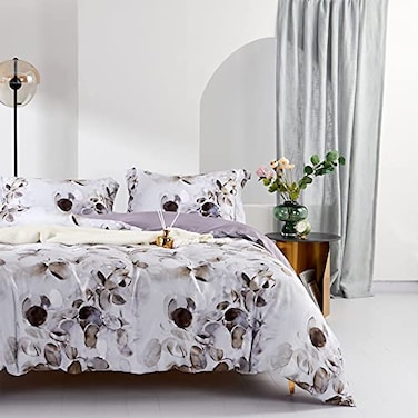 MILDLY 100 LongStaple Cotton Duvet Cover Set Cobblestone Watercolor Pattern Printed Comforter Cover 3pcs Ultra Soft Breathable Bedding Set