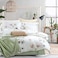 MILDLY Floral Duvet Cover Set 100 LongStaple Cotton White Green Leaves Pattern Printed Comforter Cover 3pcs Soft Breathable Luxury Bedding for All Season