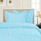 Elegant Comfort 1500 Thread Count Damask Stripes Egyptian Quality Luxurious Silky Soft Wrinkle Fade Resistant 3pc Duvet Cover Set KingCalKing Light BlueAqua
