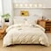 ECOCOTT Duvet Cover King Size 3 Piece 100 Washed Cotton Bedding Set Soft Breathable with Zipper Closure 8 Corner Ties Comfortable and Stylish for All Seasons Cream