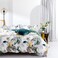 MILDLY 100 Long Staple Cotton King Duvet Cover 3 Pieces Set Summer Tropical Plantain and Floral Pattern Comforter Cover Set