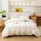 ECOCOTT White Duvet Cover Queen Size 100 Washed Cotton 1 Duvet Cover with Zipper and 2 Pillowcases Ultra Soft and Easy Care Breathable Bedding Set White Queen
