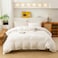 ECOCOTT White Duvet Cover Queen Size 100 Washed Cotton 1 Duvet Cover with Zipper and 2 Pillowcases Ultra Soft and Easy Care Breathable Bedding Set White Queen