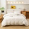ECOCOTT White Duvet Cover Queen Size 100 Washed Cotton 1 Duvet Cover with Zipper and 2 Pillowcases Ultra Soft and Easy Care Breathable Bedding Set White Queen