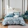 MILDLY 100 Long Staple Cotton King Duvet Cover Set Aqua Blue Peacock Tail Plume Pattern Printed Comforter Cover Set