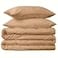 Peru Pima 415 Thread Count Percal FullQueen Duvet Cover Set 100 Peruvian Pima Cotton 3 Piece 1 Cover 2 Pillowcases Cooling Crisp Deep Pocket Hotel Quality Bedding Latte