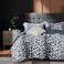 MILDLY 100 Long Staple Cotton Duvet Cover Set Leopard Print Designed Pattern Comforter Cover Set White Black Cheetah Animal