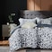 MILDLY 100 Long Staple Cotton Duvet Cover Set Leopard Print Designed Pattern Comforter Cover Set White Black Cheetah Animal