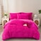 MorroMorn 5 PCS Shaggy Duvet Cover Bedding Set Fluffy Comforter Cover Long Faux Fur Luxury Ultra Soft Cozy Hot Pink FullQueen