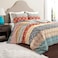 Lush Decor Bohemian Stripe Reversible Cotton Duvet Cover Set 3 Piece Set King Turquoise Orange Striped Bedding Set King Duvet Set Boho Decor
