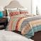 Lush Decor Bohemian Stripe Reversible Cotton Duvet Cover Set 3 Piece Set King Turquoise Orange Striped Bedding Set King Duvet Set Boho Decor
