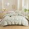 ECOCOTT 3 Pieces Duvet Cover Set with Vintage Green Leaves Pattern 100 Natural Cotton Ultra Soft and Easy Care Breathable Cozy Simple Style Bedding Set King Size