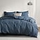 PHF 100 Cotton Waffle Duvet Cover King Size 3 Pieces Soft Breathable Duvet Cover Set for All Season PreWashed Decorative Textured Comforter Cover with 2 Pillow Shams 106 x 92 Navy Blue