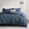 PHF 100 Cotton Waffle Duvet Cover King Size 3 Pieces Soft Breathable Duvet Cover Set for All Season PreWashed Decorative Textured Comforter Cover with 2 Pillow Shams 106 x 92 Navy Blue
