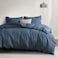 PHF 100 Cotton Waffle Duvet Cover King Size 3 Pieces Soft Breathable Duvet Cover Set for All Season PreWashed Decorative Textured Comforter Cover with 2 Pillow Shams 106 x 92 Navy Blue