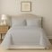 eBeddy Linens Ultra Silky Soft Egyptian Cotton Super King Plus 120x120 Size 3Pieces Duvet Cover Hidden Zipper Closer Corner Ties Durable and Fade Resistant Silver Grey Solid