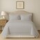 eBeddy Linens Ultra Silky Soft Egyptian Cotton Super King Plus 120x120 Size 3Pieces Duvet Cover Hidden Zipper Closer Corner Ties Durable and Fade Resistant Silver Grey Solid
