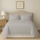 eBeddy Linens Ultra Silky Soft Egyptian Cotton Super King Plus 120x120 Size 3Pieces Duvet Cover Hidden Zipper Closer Corner Ties Durable and Fade Resistant Silver Grey Solid