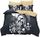 Ankeyoo Nightmare Christmas Duvet Cover 3 Pcs Set with 2 Pillowcases Cartoon Skull Bedding Set with Zipper Closure Luxury Soft Microfiber Bedding Queen US Standard