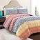 Lush Decor Bohemian Stripe Reversible Cotton Duvet Cover Set 3 Piece Set King Fuchsia Orange Striped Bedding Set King Duvet Set Boho Decor