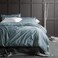 Eikei Solid Color Duvet Cover Luxury Bedding Set 400 Thread Count Egyptian Cotton Long Staple Sateen Weave Breathable Silky Soft Pima Premium Quality Bed Linen Queen Stormy Sea