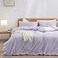 BESTOUCH Duvet Cover Set 100 Washed Cotton Linen Feel Super Soft Comfortable Chic Lightweight 2 PCs Home Bedding Set Solid Taro Purple TwinTwin XL