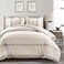 Lush Decor Farmhouse Stripe Reversible Cotton Duvet Cover King Size 3 Piece Set Neutral Farmhouse Bedding Set King Striped Duvet Cover
