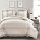 Lush Decor Farmhouse Stripe Reversible Cotton Duvet Cover King Size 3 Piece Set Neutral Farmhouse Bedding Set King Striped Duvet Cover