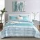 Faincy Blue Grey Striped Queen Size Duvet Cover Teal and Gray Stripe Printed Pattern Reversible Microfiber Comforter Cover Bedding Sets 3PC 90 x 90 Soft Bed Sets Modern Abstract Style for Women Men