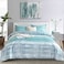 Faincy Blue Grey Striped Queen Size Duvet Cover Teal and Gray Stripe Printed Pattern Reversible Microfiber Comforter Cover Bedding Sets 3PC 90 x 90 Soft Bed Sets Modern Abstract Style for Women Men