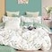 ALEISSEL 100 Natural Cotton 3pcs King Duvet Cover SetsGreen Duvet Cover with Luxurious Tan Sage Leaves on WhiteReversible Comforter Cover Sets with Button ClosureKingBotanical
