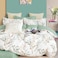 ALEISSEL 100 Natural Cotton 3pcs King Duvet Cover SetsGreen Duvet Cover with Luxurious Tan Sage Leaves on WhiteReversible Comforter Cover Sets with Button ClosureKingBotanical