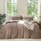 MooMee Bedding Duvet Cover Set 100 Washed Cotton Linen Like Textured Breathable Durable Soft Comfy Solid Brown Queen 90x90